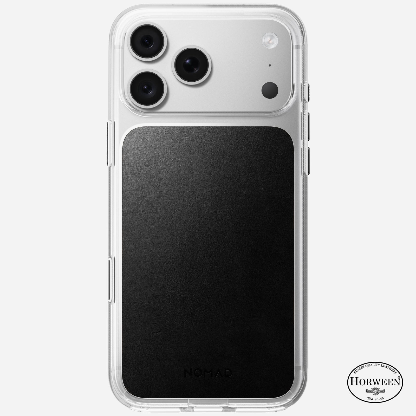 Clear + Leather Case for iPhone 18 Pro Max 6.9 in Black Horween - Nomad