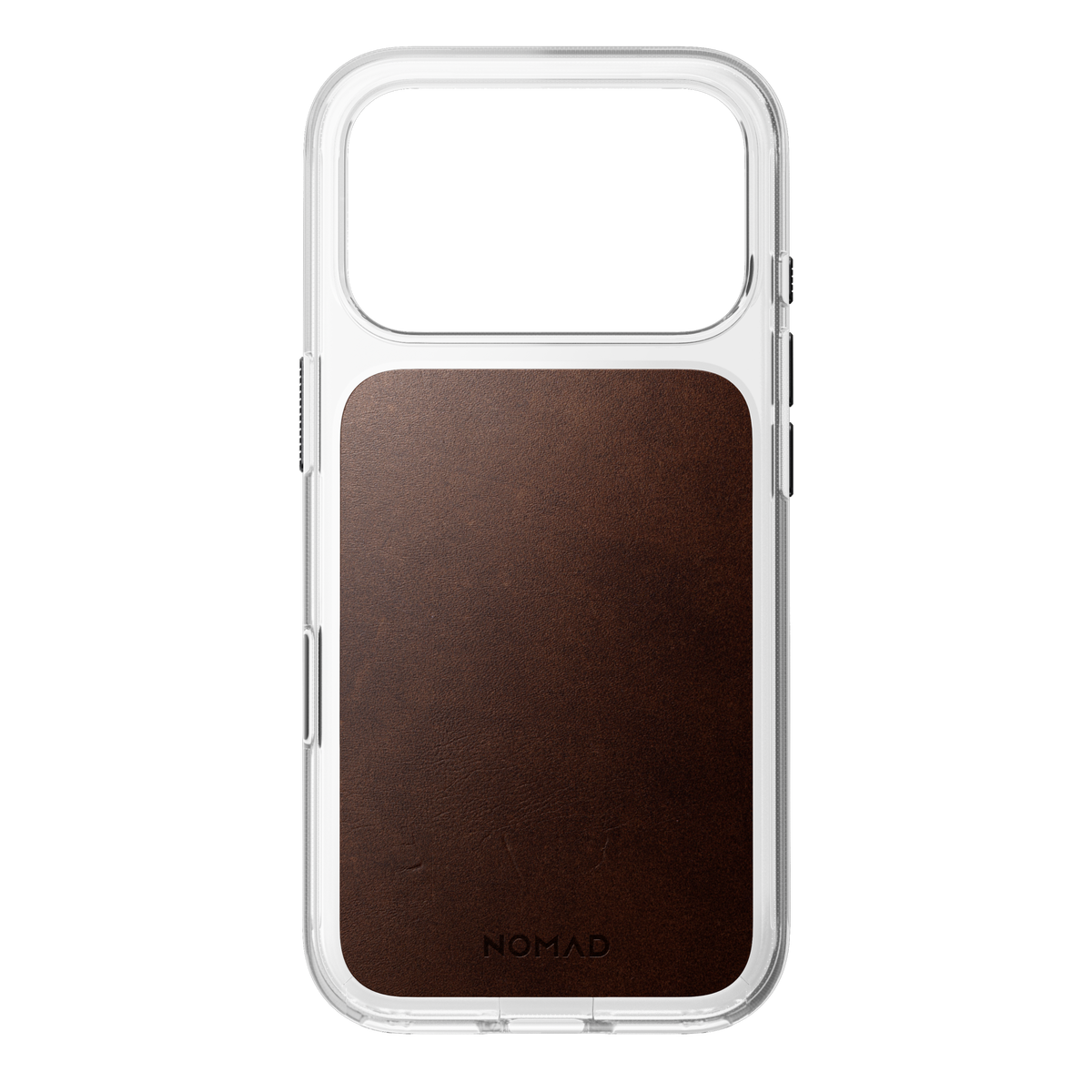 Clear + Leather Case for iPhone 18 Pro 6.3 in Rustic Brown Horween - Nomad