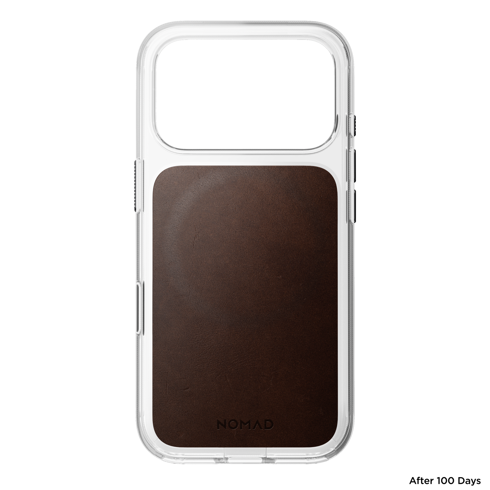 Clear + Leather Case for iPhone 18 Pro 6.3 in Rustic Brown Horween - Nomad