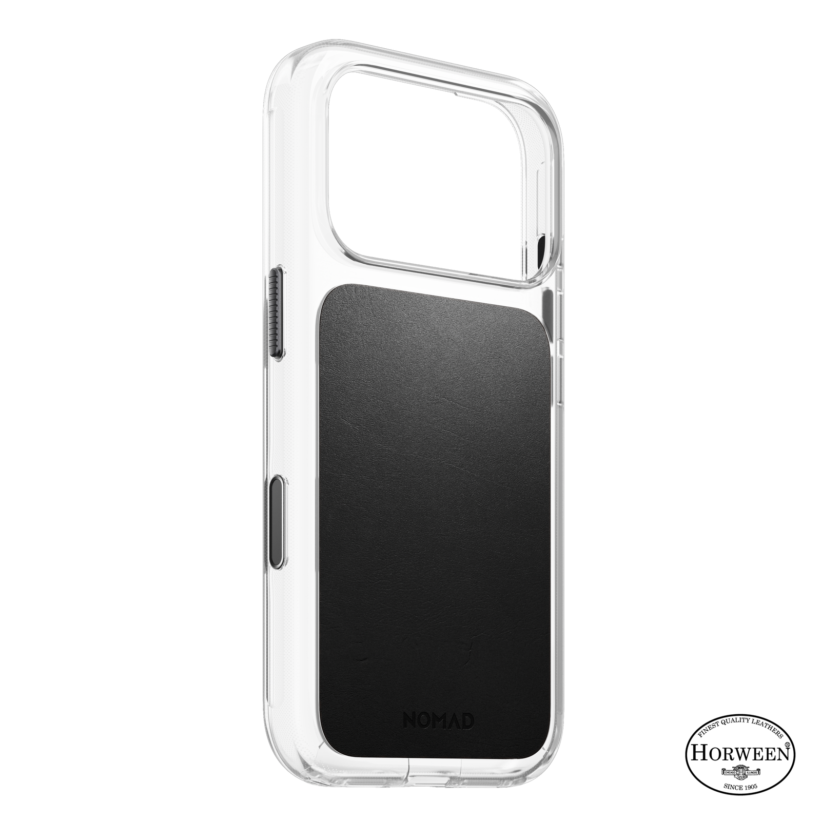 Clear + Leather Case for iPhone 18 Pro 6.3 in Black Horween - Nomad