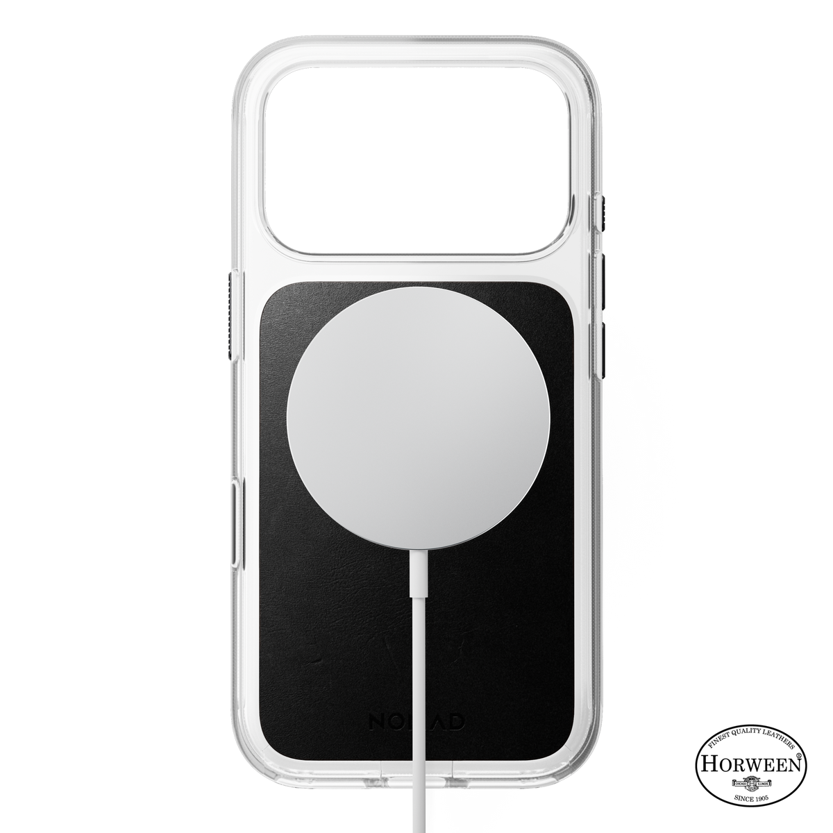 Clear + Leather Case for iPhone 18 Pro 6.3 in Black Horween - Nomad