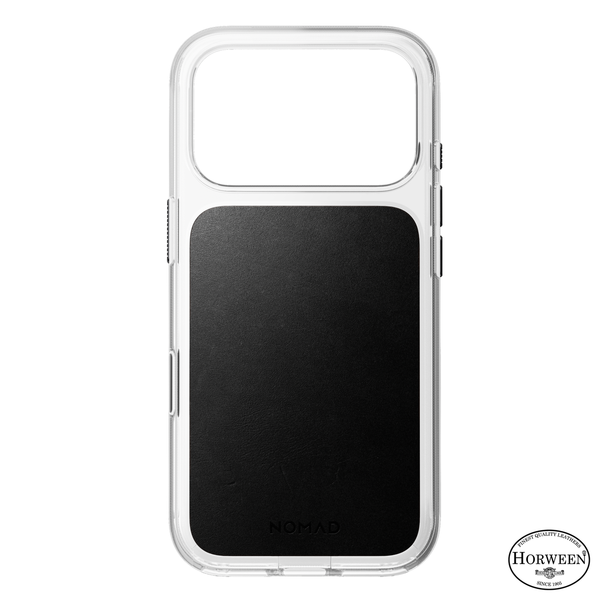 Clear + Leather Case for iPhone 18 Pro 6.3 in Black Horween - Nomad