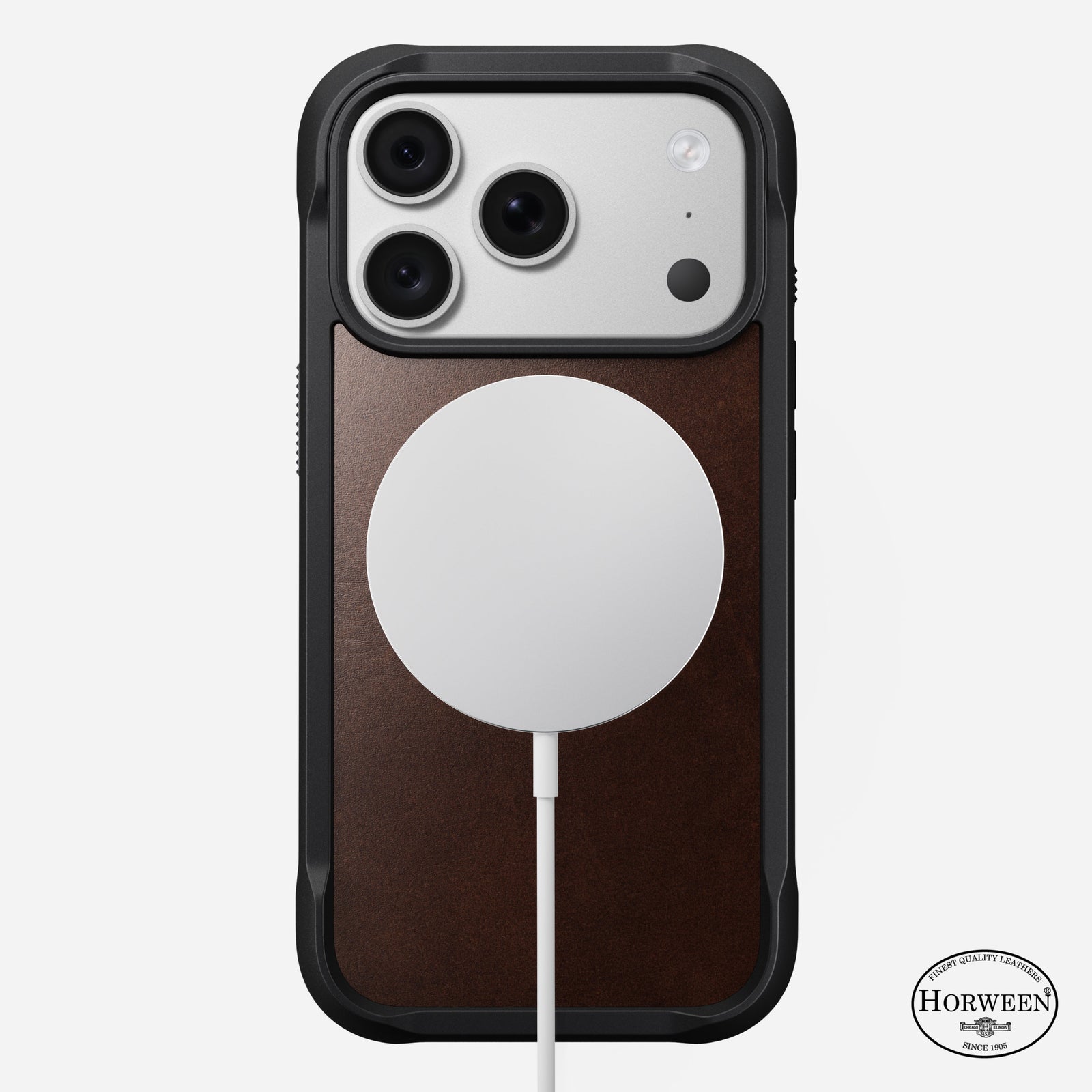Rugged Horween Leather Case for iPhone 18 Pro 6.3 in Rustic Brown Horween - Nomad