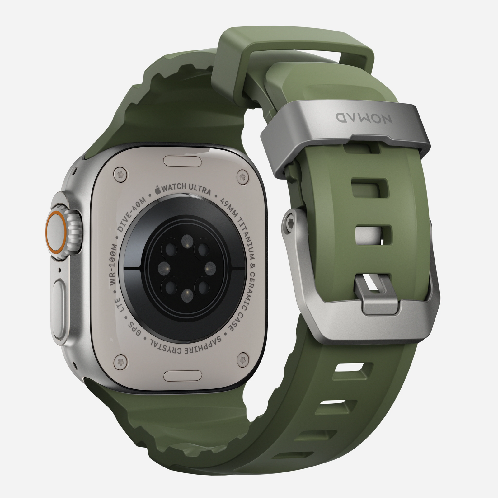 Nomad Rocky Point Band for Apple Watch 44-46-Ultra - Forest Green (Natural Hardware)