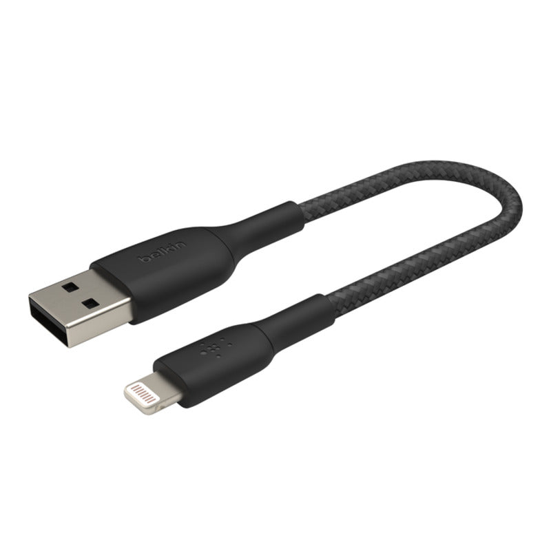 Belkin BoostCharge Braided Lightning to USB-A Cable 15cm / 6in - Black