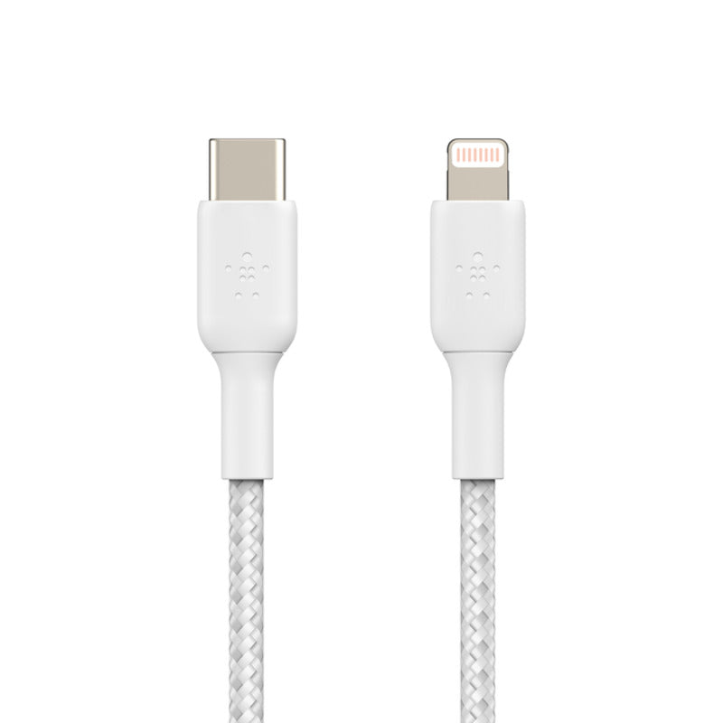 Belkin BoostCharge Braided USB-C to Lightning Cable 2m / 3.3ft - White