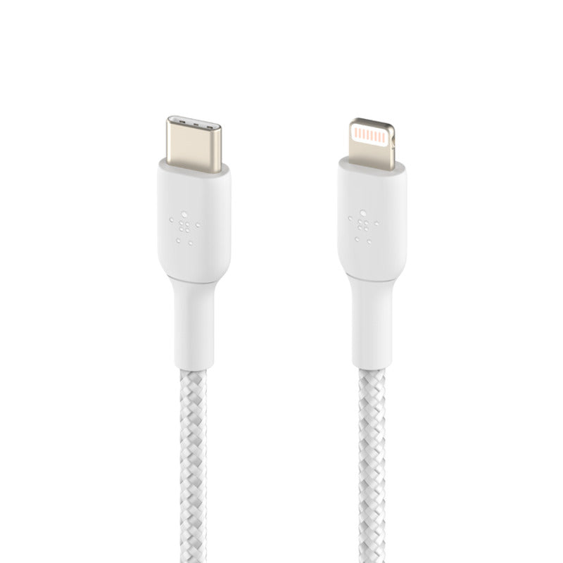 Belkin BoostCharge Braided USB-C to Lightning Cable 2m / 3.3ft - White