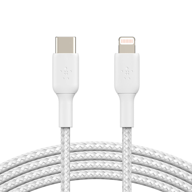 Belkin BoostCharge Braided USB-C to Lightning Cable 2m / 3.3ft - White