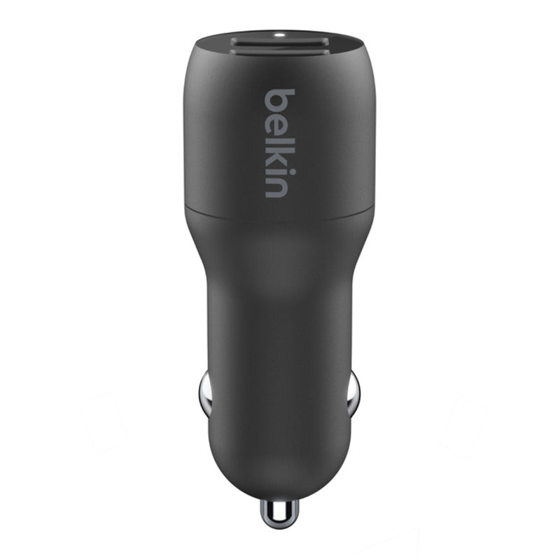 Belki BoostCharge Dual USB-A Car Charger 24W + USB-A to Lightning Cable - Black