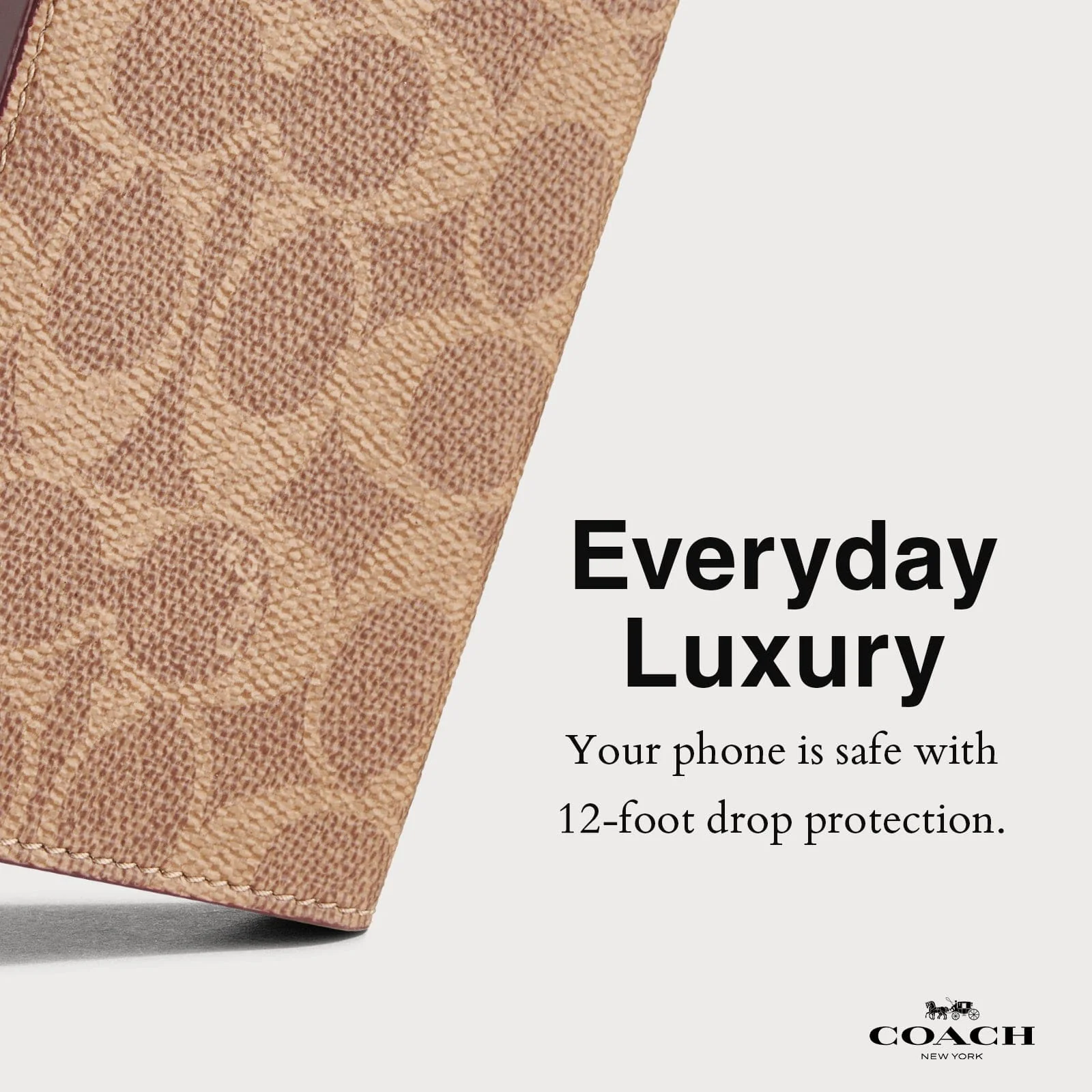 Coach Folio Case Signature Charcoal for iPhone 16 Standard Signature Tan