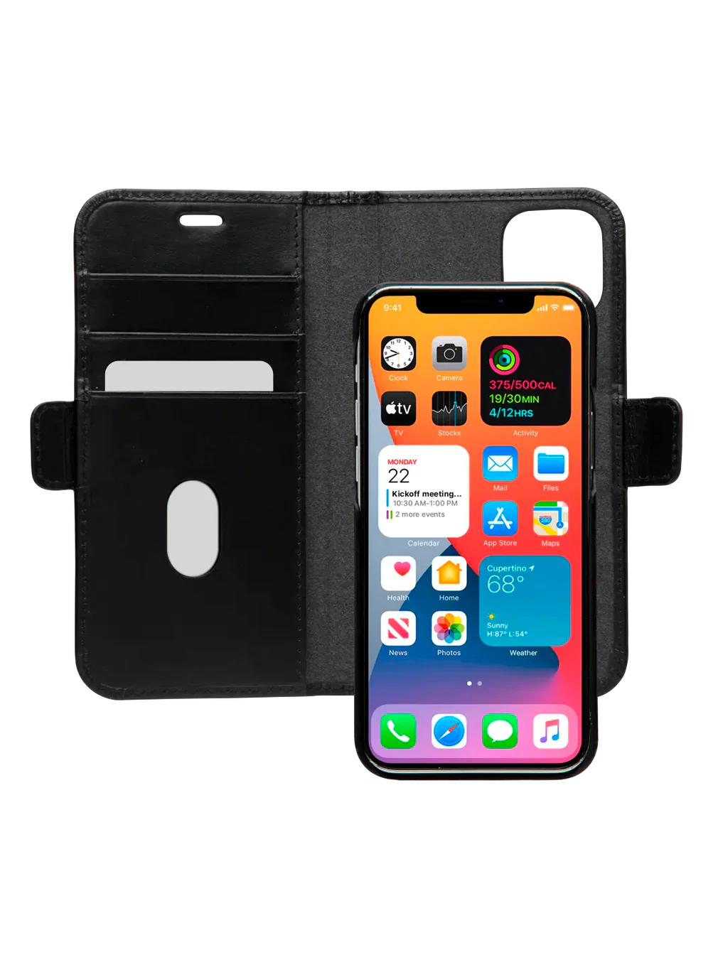 Dbramante1928 Lynge Leather Folio Case iPhone 12 / 12 Pro - Black