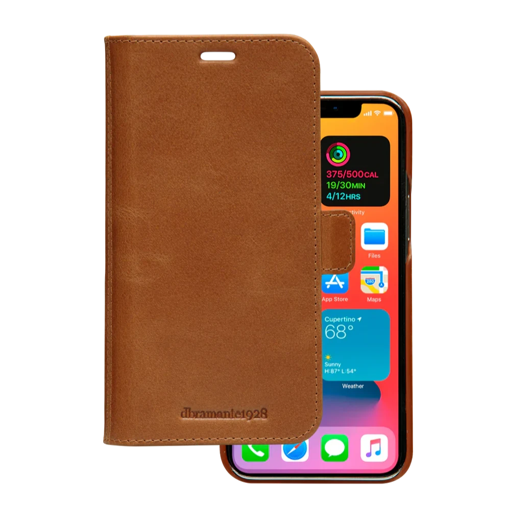 Dbramante1928 Lynge Leather Folio Case iPhone SE 3rd / 2nd / 8 / 7 Tan - BONUS Screen Protector