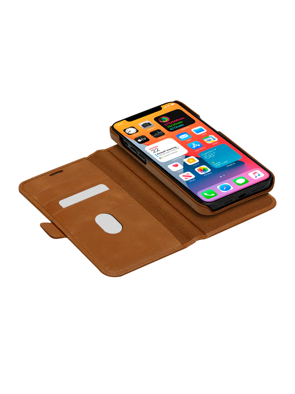 Dbramante1928 Lynge Leather Folio Case iPhone SE 3rd / 2nd / 8 / 7 Tan - BONUS Screen Protector