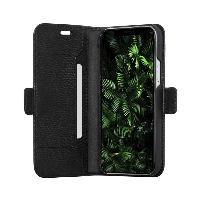 Dbramante1928 Milano Saffiano Leather Folio Case iPhone 12 / 12 Pro - Night Black