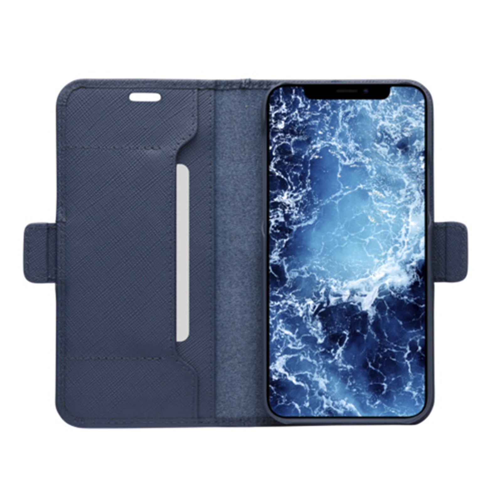 Dbramante1928 Milano Saffiano Leather Folio Case iPhone 12 / 12 Pro - Ocean Blue