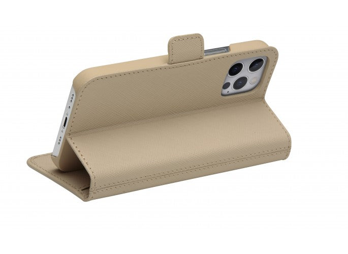 Dbramante1928 Milano Saffiano Leather Folio Case iPhone 12 / 12 Pro - Sahara Sand