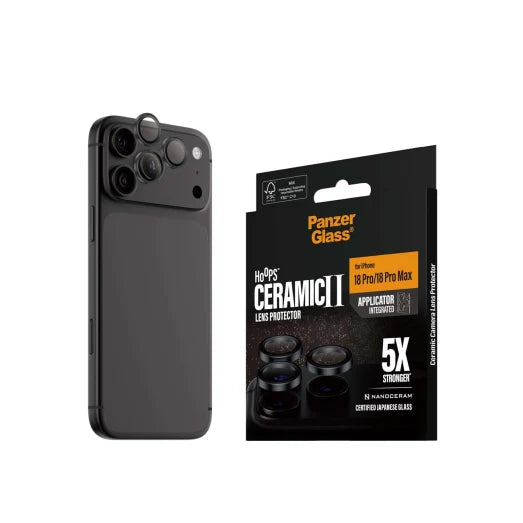 PanzerGlass Hoops Ceramic Camera Lens Protector iPhone 18 Pro &amp; 18 Pro Max- Clear