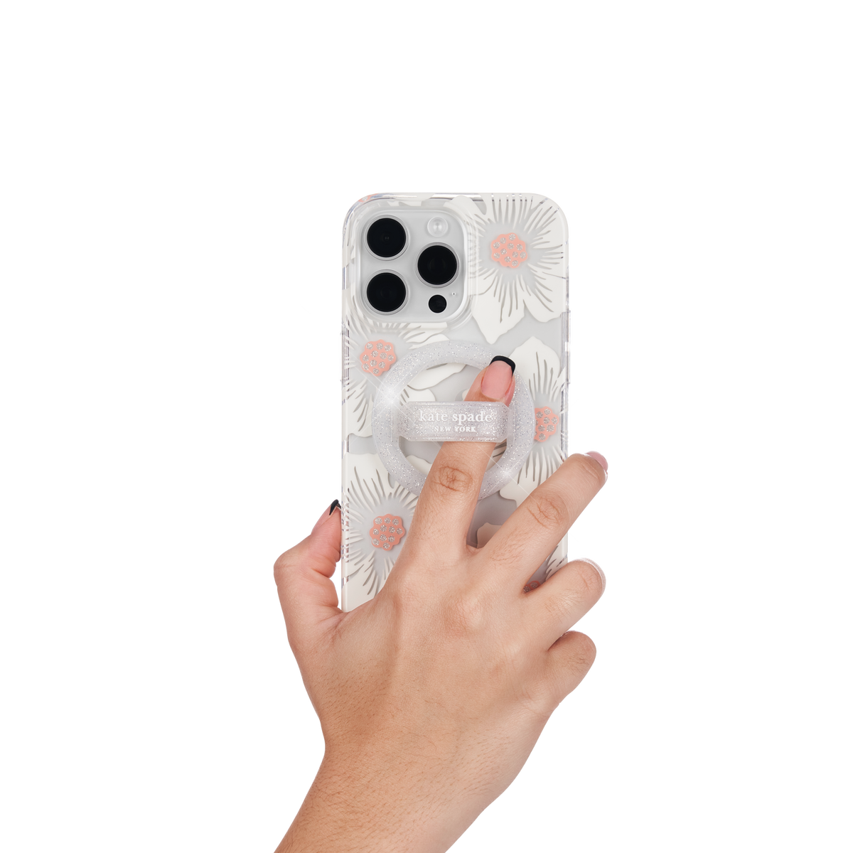 Kate Spade Magnetic Loop Grip For MagSafe - Sparkle Silver