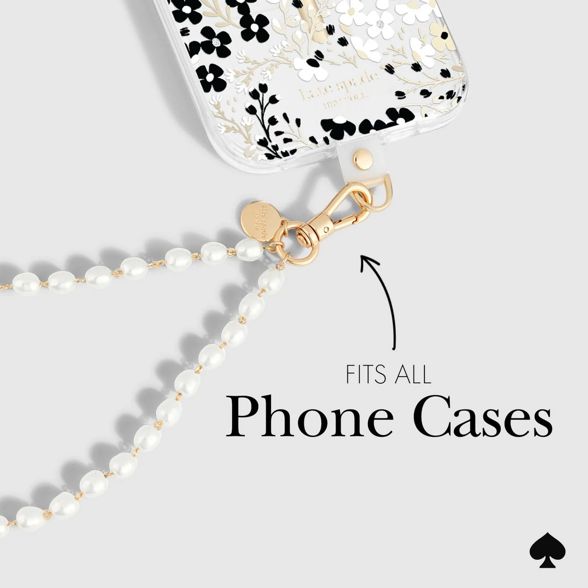 Kate Spade Phone Charm Wrist Strap - Sea Pearl
