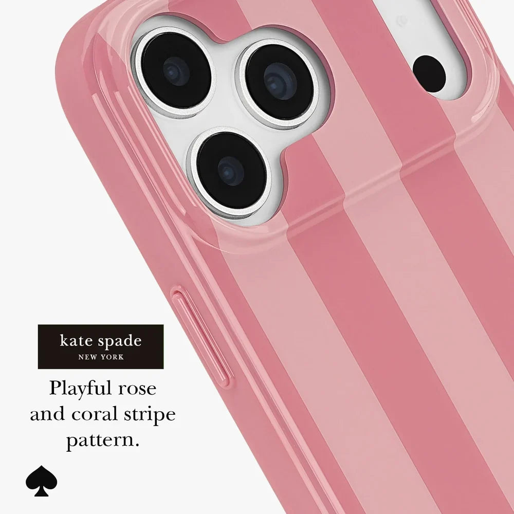 Bold Strip Rose Coral MagSafe Case for iPhone 18 Pro Max in Pink - Kate Spade