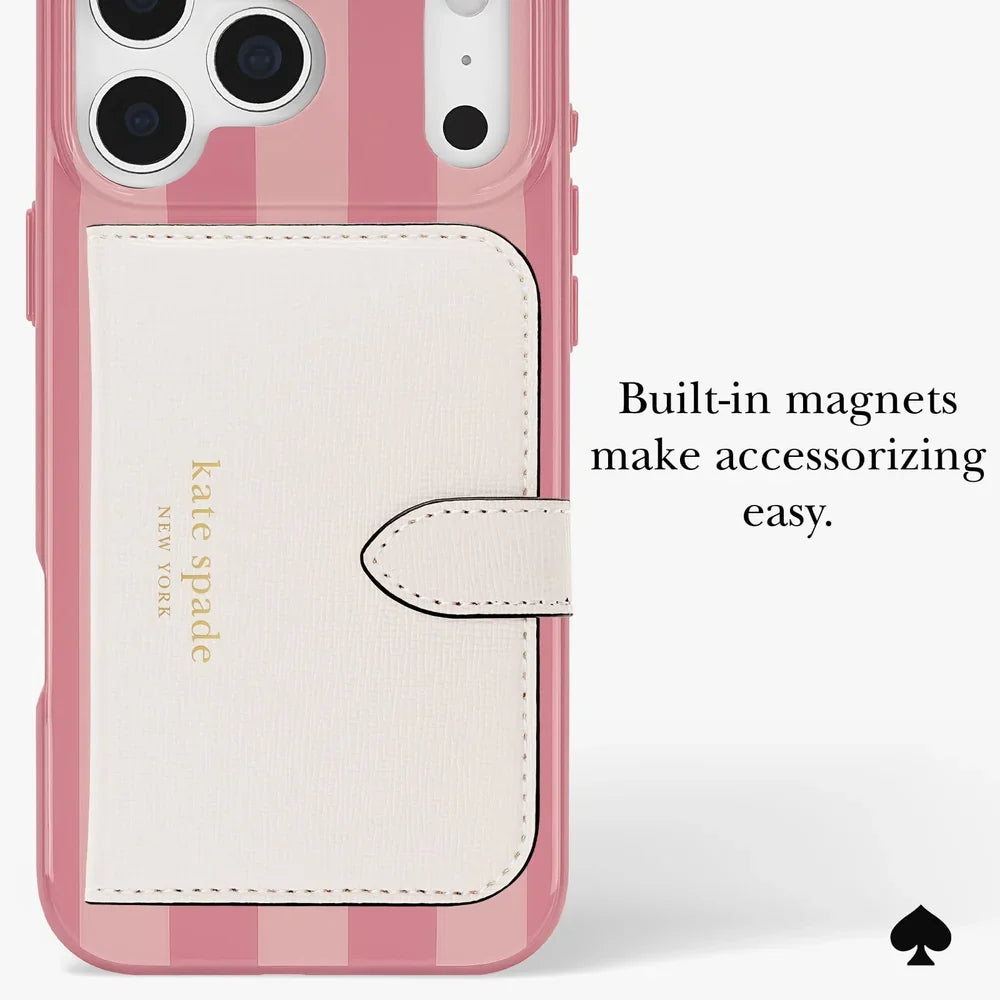 Bold Strip Rose Coral MagSafe Case for iPhone 18 Pro / 17 Pro 6.3 in Pink - Kate Spade