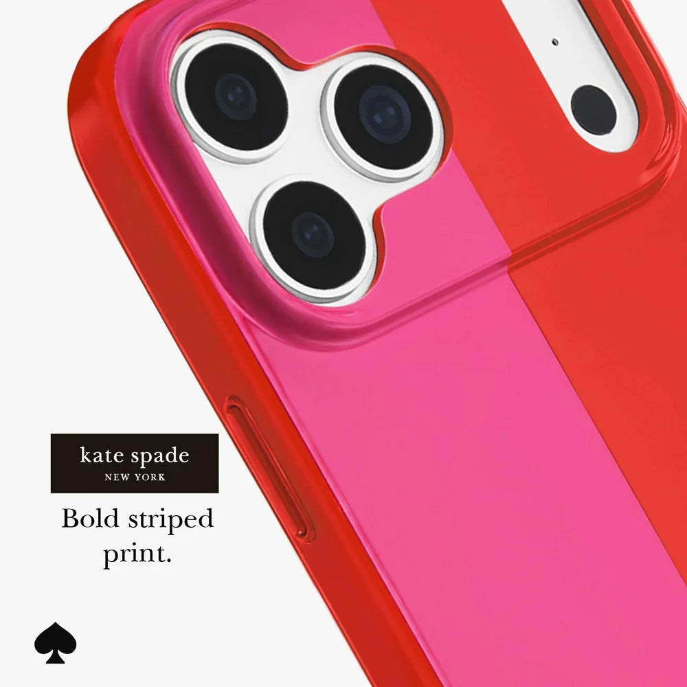 Racing Strip Pop Pink MagSafe Case for iPhone 18 Pro & 17 Pro  6.3 in Pink/Red - Kate Spade
