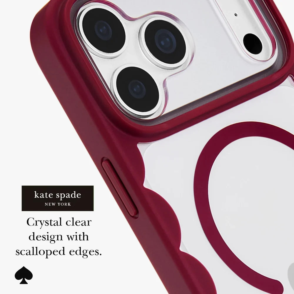 Rhubarb Jam MagSafe Case for iPhone 18 Pro & 17 Pro 6.3 in Clear/Burgundy - Kate Spade