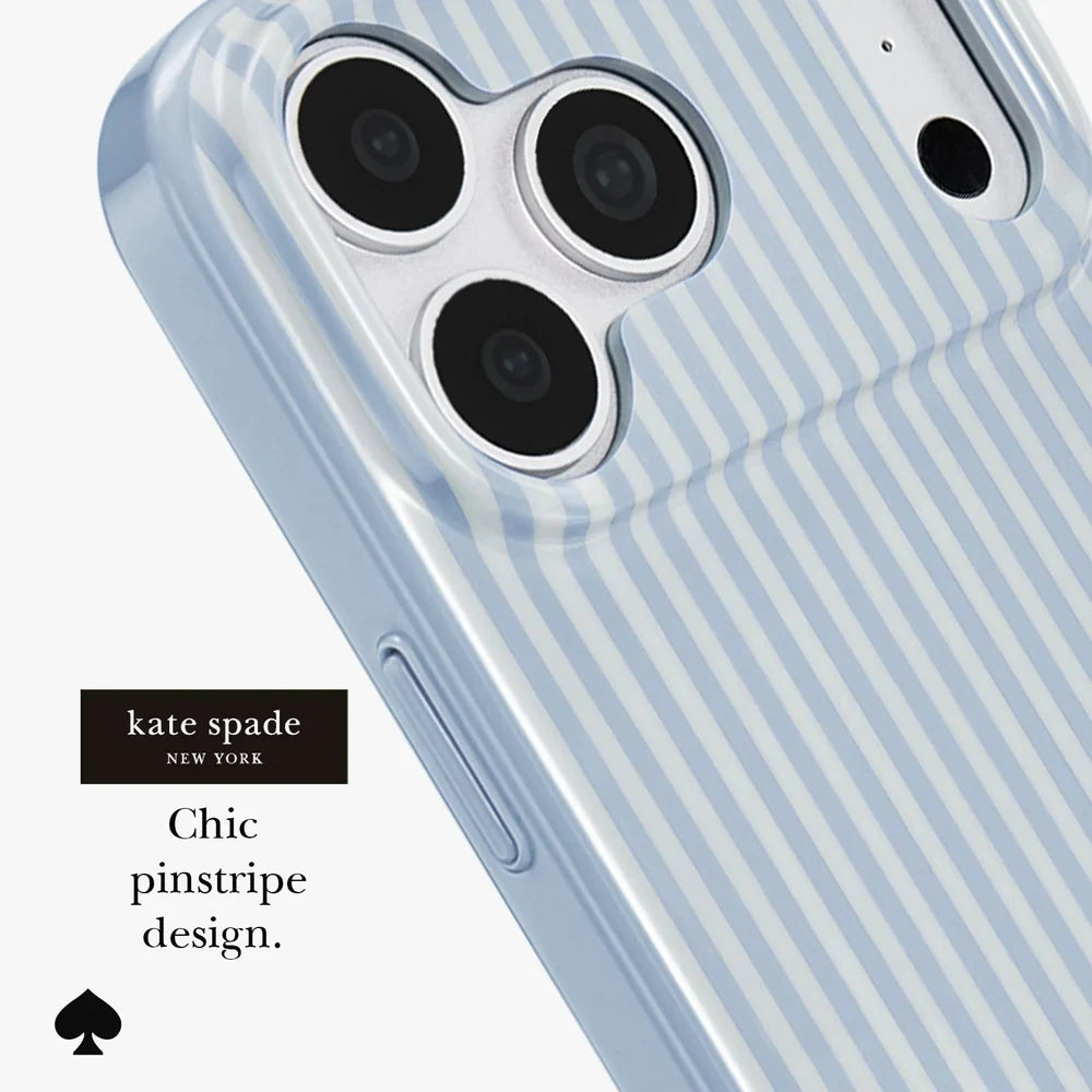 Faux Stripe Diamond MagSafe Case for iPhone 18 Pro Max in Blue - Kate Spade