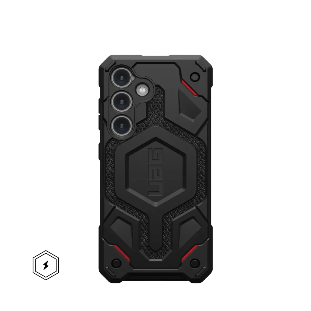 UAG Monarch Pro Rugged Case & Magnet Samsung S24 5G 6.2 - Kevlar Black - Mac Addict