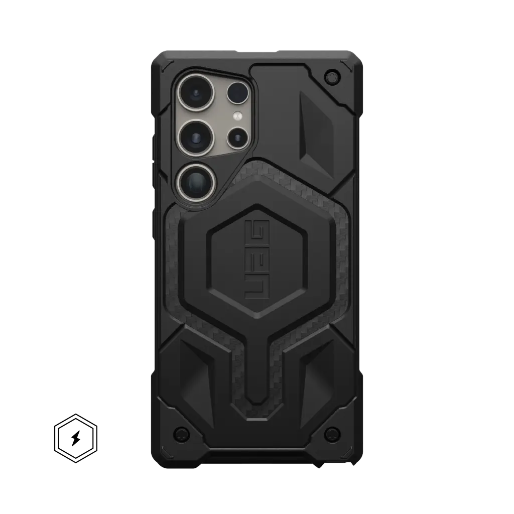 UAG Monarch Pro Rugged Case & Magnet Samsung S24 Ultra 5G 6.8 - Carbon Fibre - Mac Addict