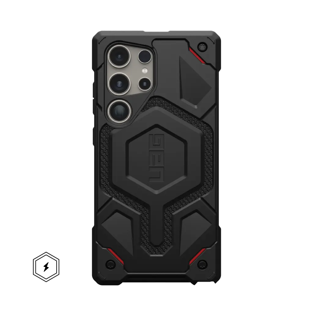 UAG Monarch Pro Rugged Case & Magnet Samsung S24 Ultra 5G 6.8 - Kevlar Black - Mac Addict