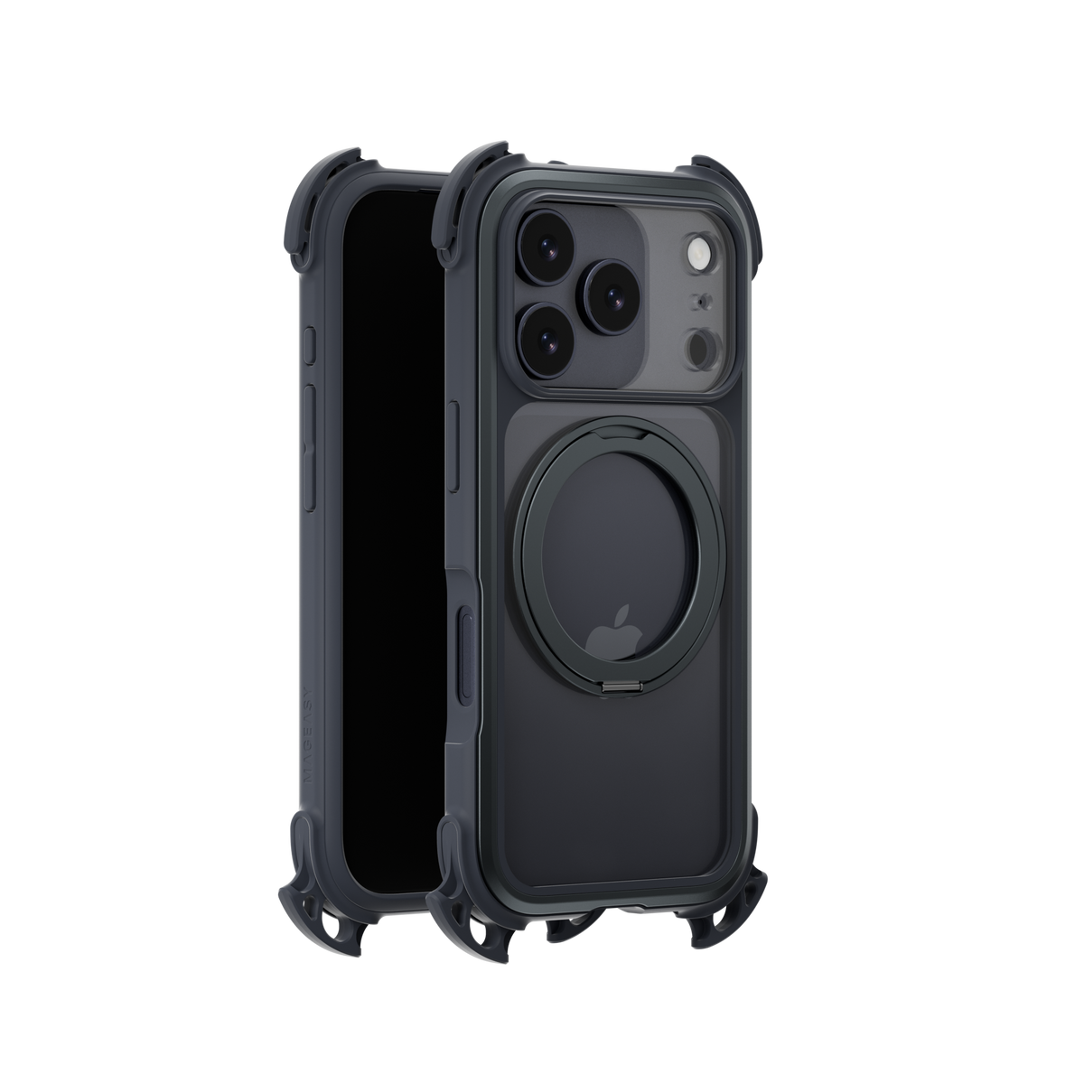 Mageasy Odyssey Ultra M 360 Tough Case & Stand & Lanyard for iPhone 17 Pro - Midnight Black - Mac Addict