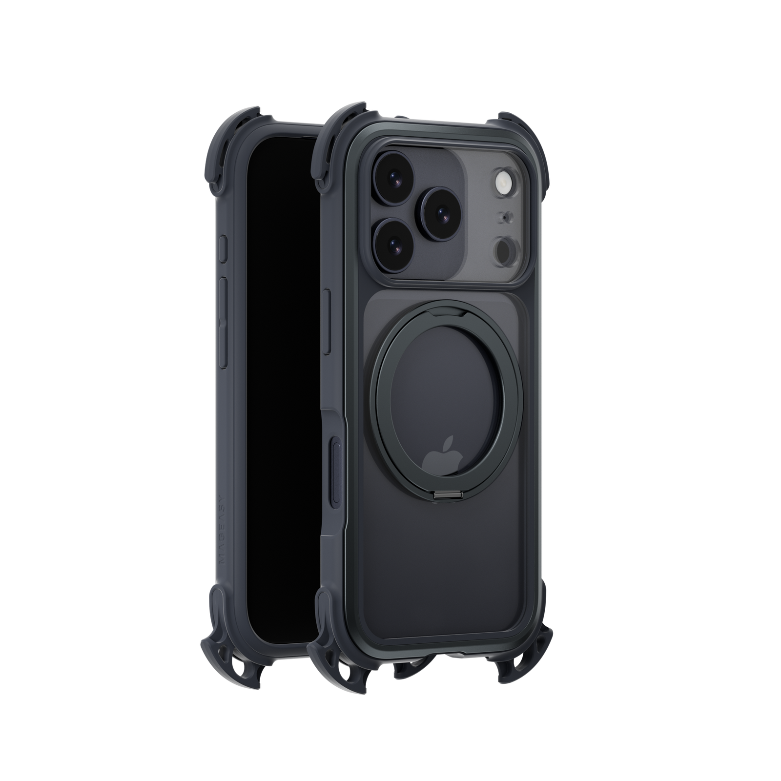 Mageasy Odyssey Ultra M 360 Tough Case & Stand & Lanyard for iPhone 17 Pro - Midnight Black - Mac Addict