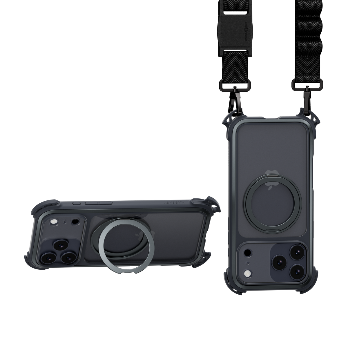 Mageasy Odyssey Ultra M 360 Tough Case & Stand & Lanyard for iPhone 17 Pro Max -Midnight Black - Mac Addict
