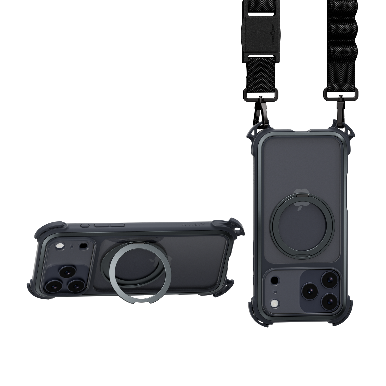 Mageasy Odyssey Ultra M 360 Tough Case & Stand & Lanyard for iPhone 17 Pro Max -Midnight Black - Mac Addict