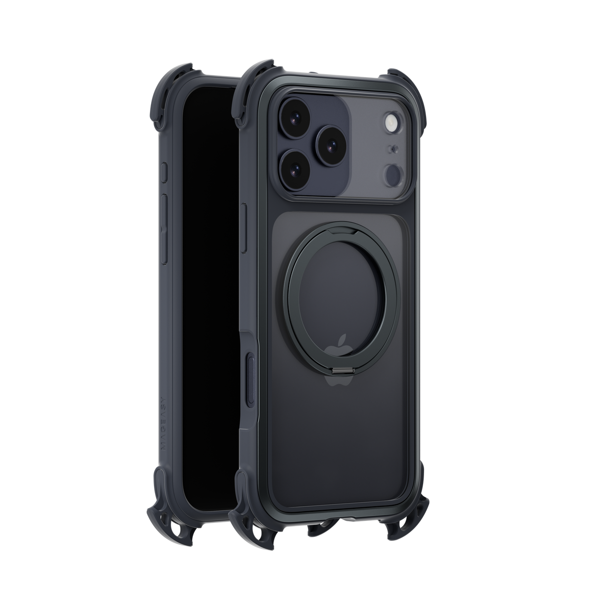 Mageasy Odyssey Ultra M 360 Tough Case & Stand & Lanyard for iPhone 17 Pro Max -Midnight Black - Mac Addict