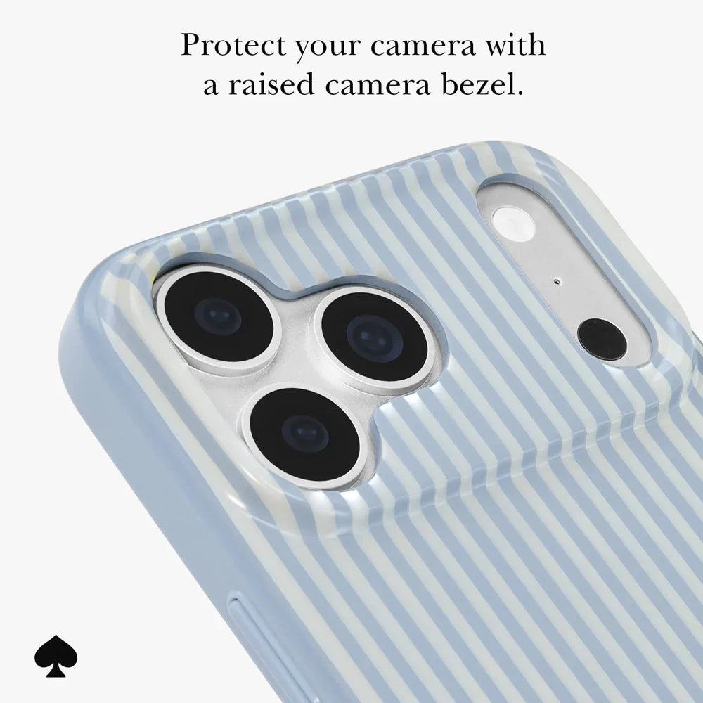 Faux Stripe Diamond MagSafe Case for iPhone 18 Pro & 17 Pro 6.3 in Blue - Kate Spade