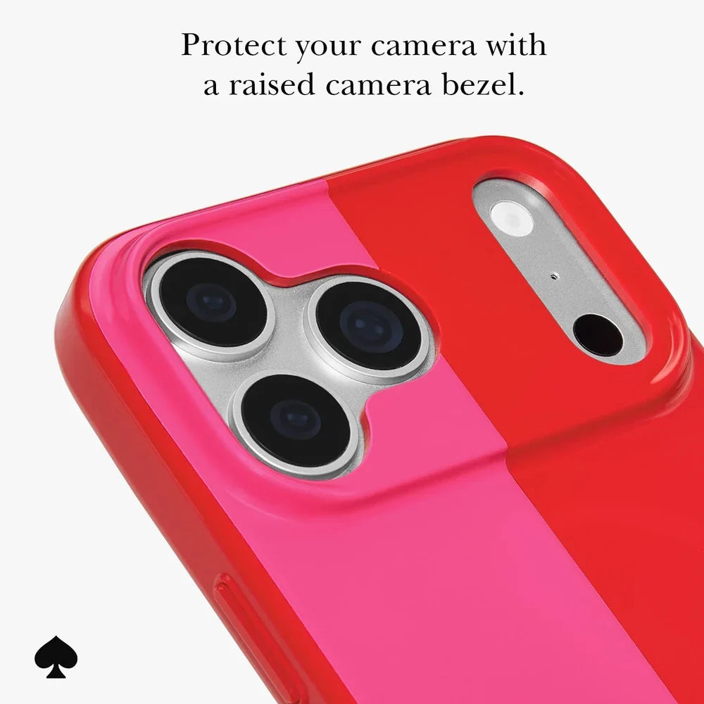 Racing Strip Pop Pink MagSafe Case for iPhone 18 Pro Max in Pink/Red - Kate Spade