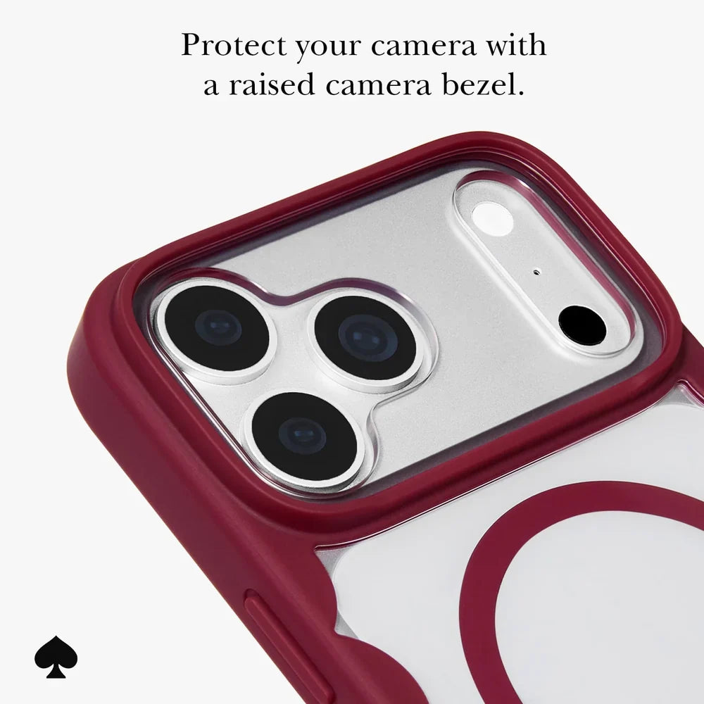 Rhubarb Jam MagSafe Case for iPhone 18 Pro Max in Clear/Burgundy - Kate Spade