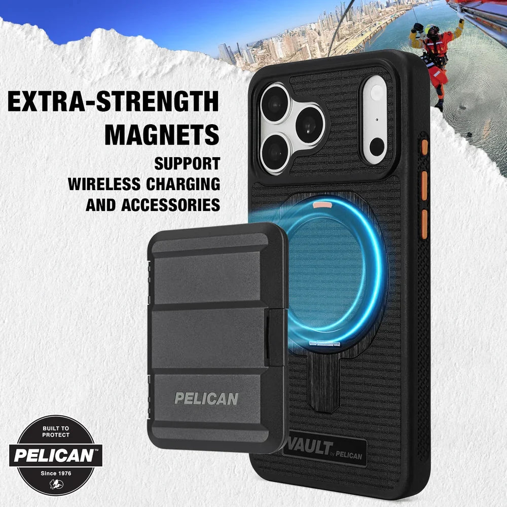 Vault MagSafe Case with Stand for iPhone 18 Pro Max in Black - Pelican