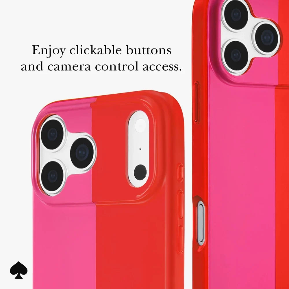 Racing Strip Pop Pink MagSafe Case for iPhone 18 Pro Max in Pink/Red - Kate Spade