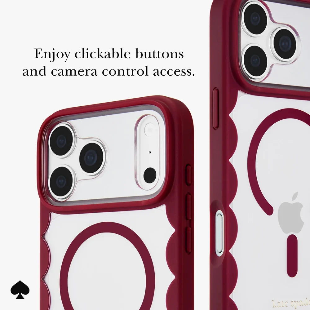 Rhubarb Jam MagSafe Case for iPhone 18 Pro Max in Clear/Burgundy - Kate Spade