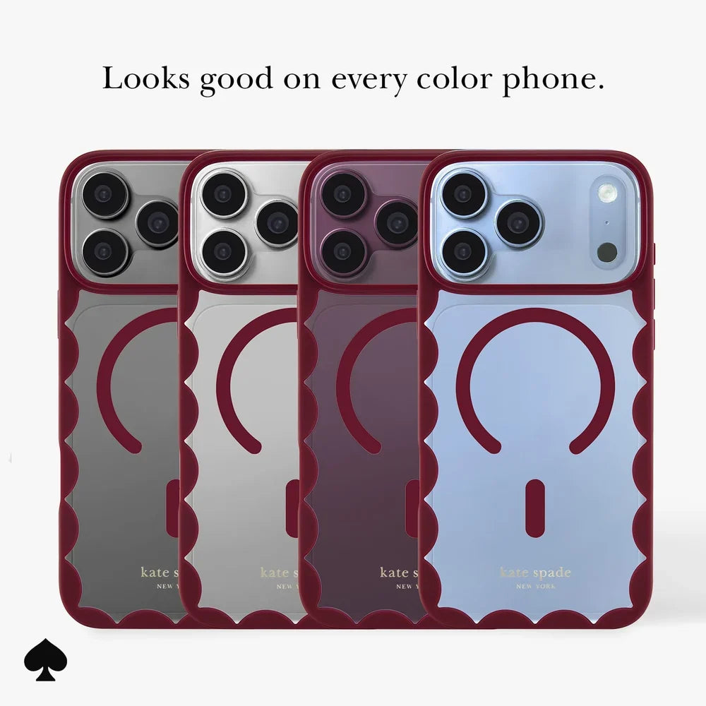 Rhubarb Jam MagSafe Case for iPhone 18 Pro Max in Clear/Burgundy - Kate Spade