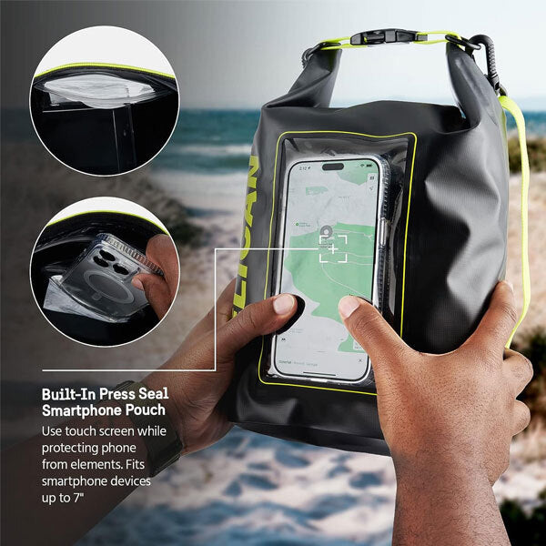 Pelican Marine Waterproof 5L Dry Bag - Black & Neon Yellow