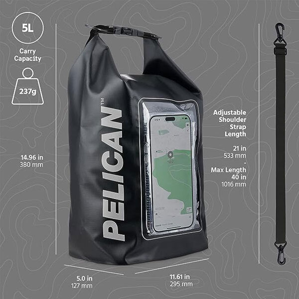 Pelican Marine Waterproof 5L Dry Bag - Stealth Black