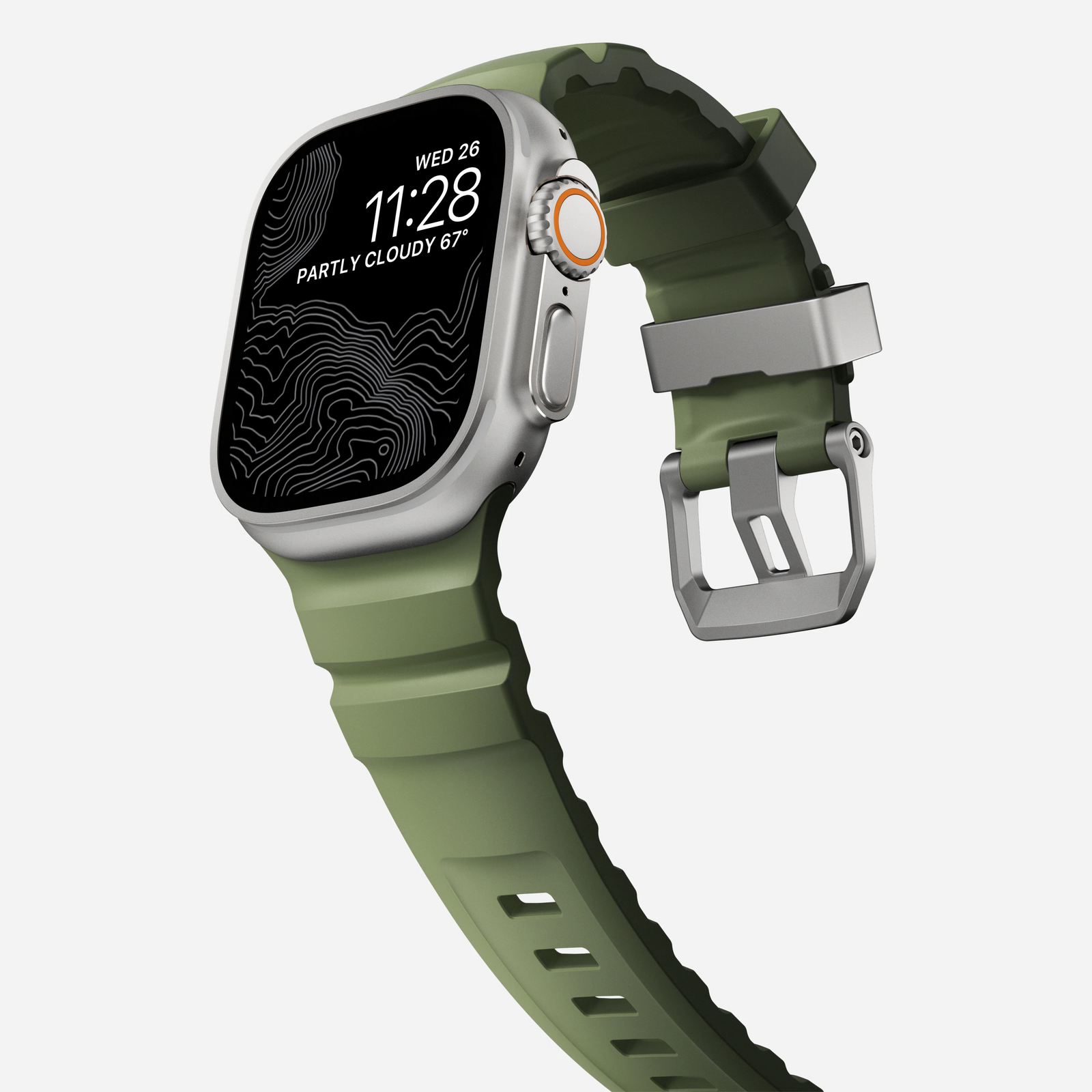 Nomad Rocky Point Band for Apple Watch 44-46-Ultra - Forest Green (Natural Hardware)