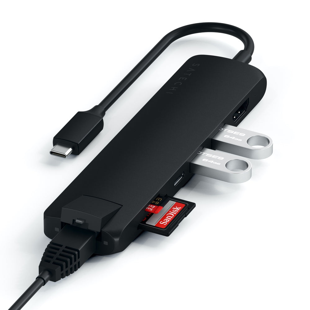 Satechi USB-C Slim Multi-Port with Ethernet Adapter - Docking station - USB-C  - HDMI - GigE 