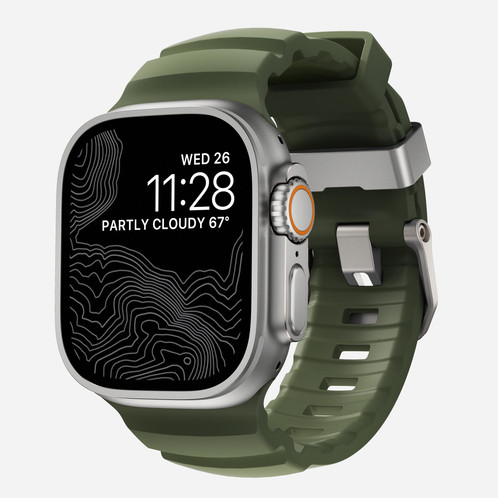 Nomad Rocky Point Band for Apple Watch 44-46-Ultra - Forest Green (Natural Hardware)