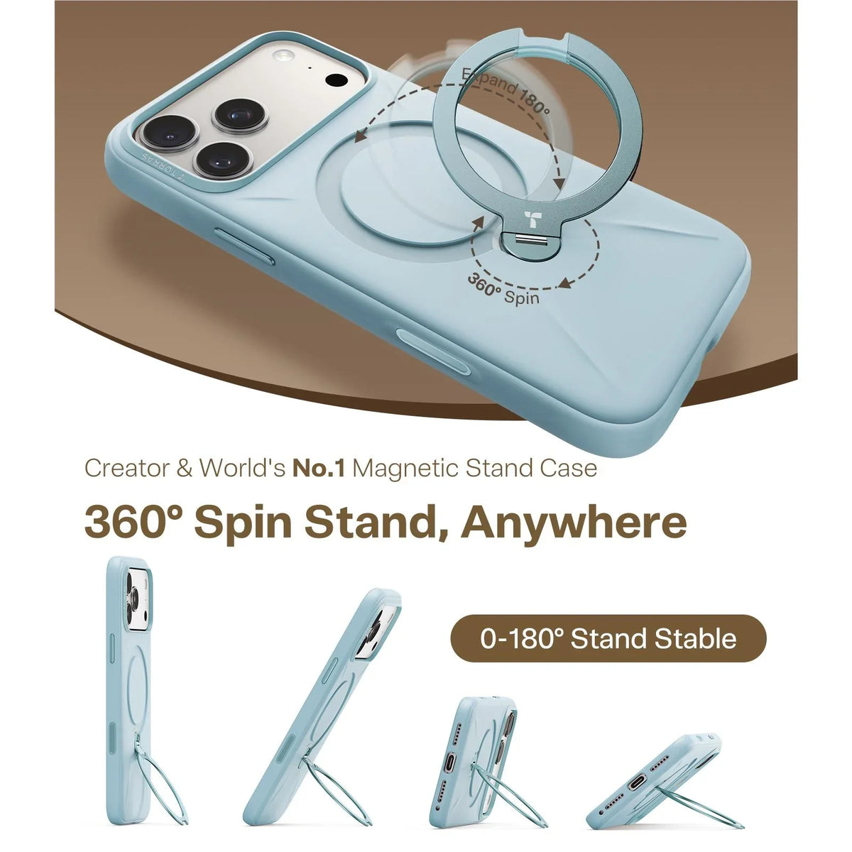 Torras Ostand Silicone MagSafe Case iPhone 17 Pro - Baby Blue - Mac Addict