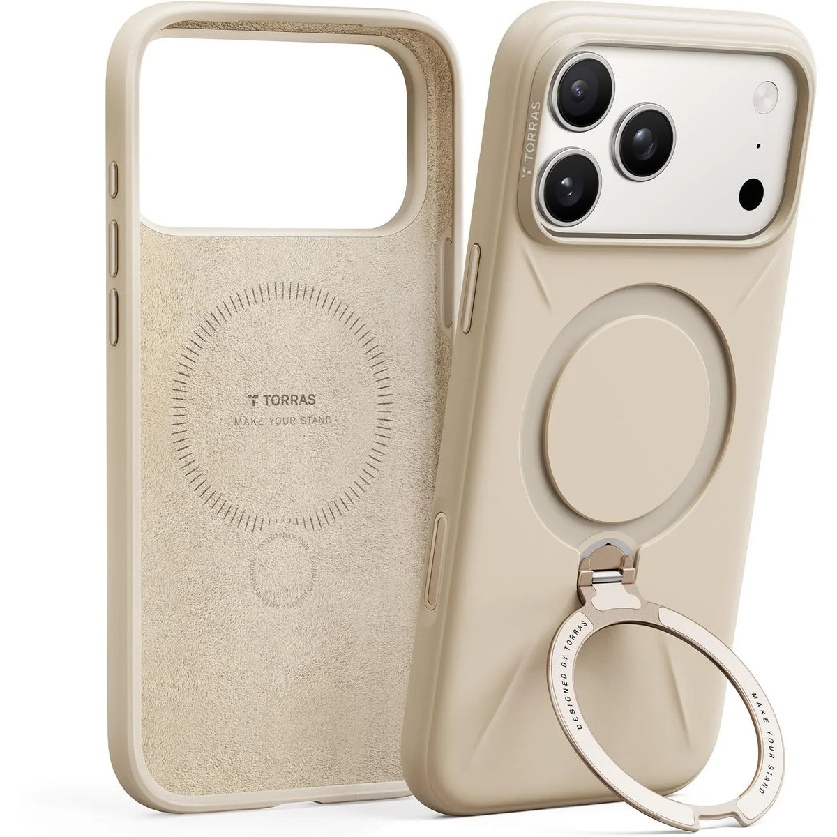 Torras Ostand Silicone MagSafe Case iPhone 17 Pro - Modern Brown - Mac Addict